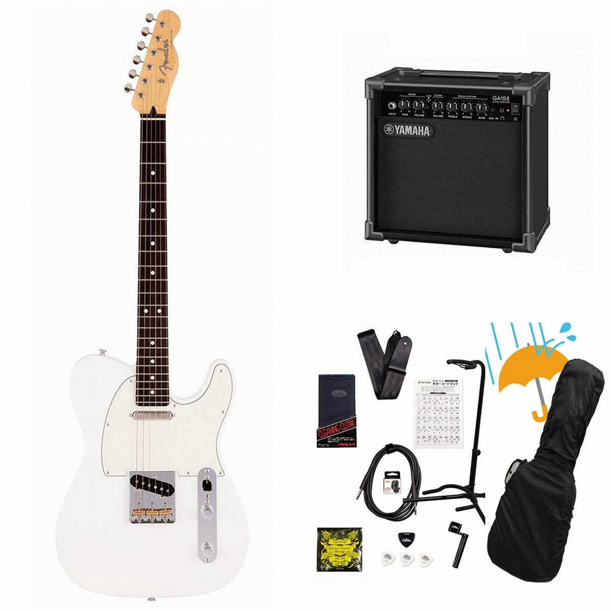 Fender / Made in Japan Hybrid II Telecaster Rosewood FB Arctic White YAMAHA GA15IIアンプ付属初心者セットR