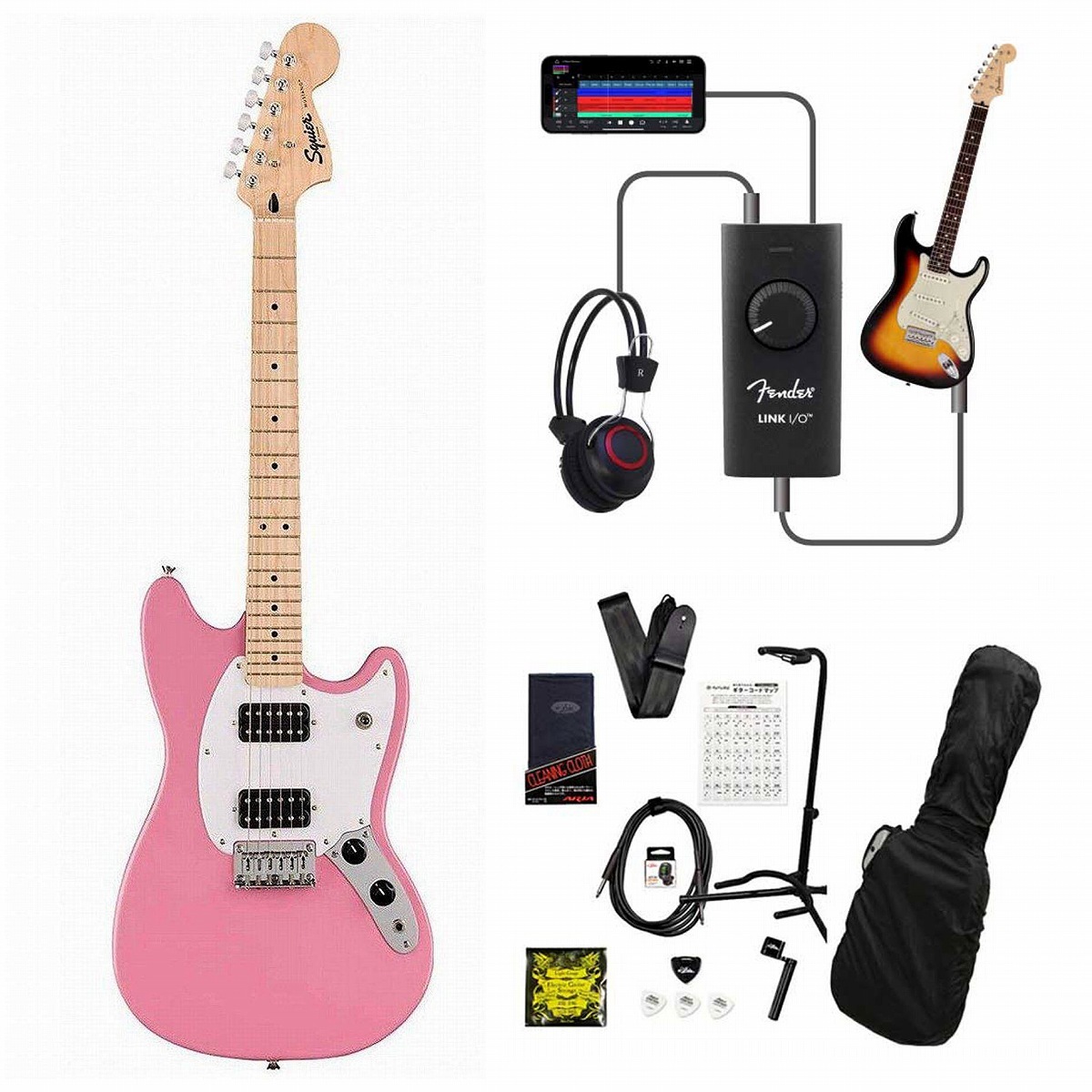 Squier / Sonic Mustang HH Maple Fingerboard White Pickguard Flash