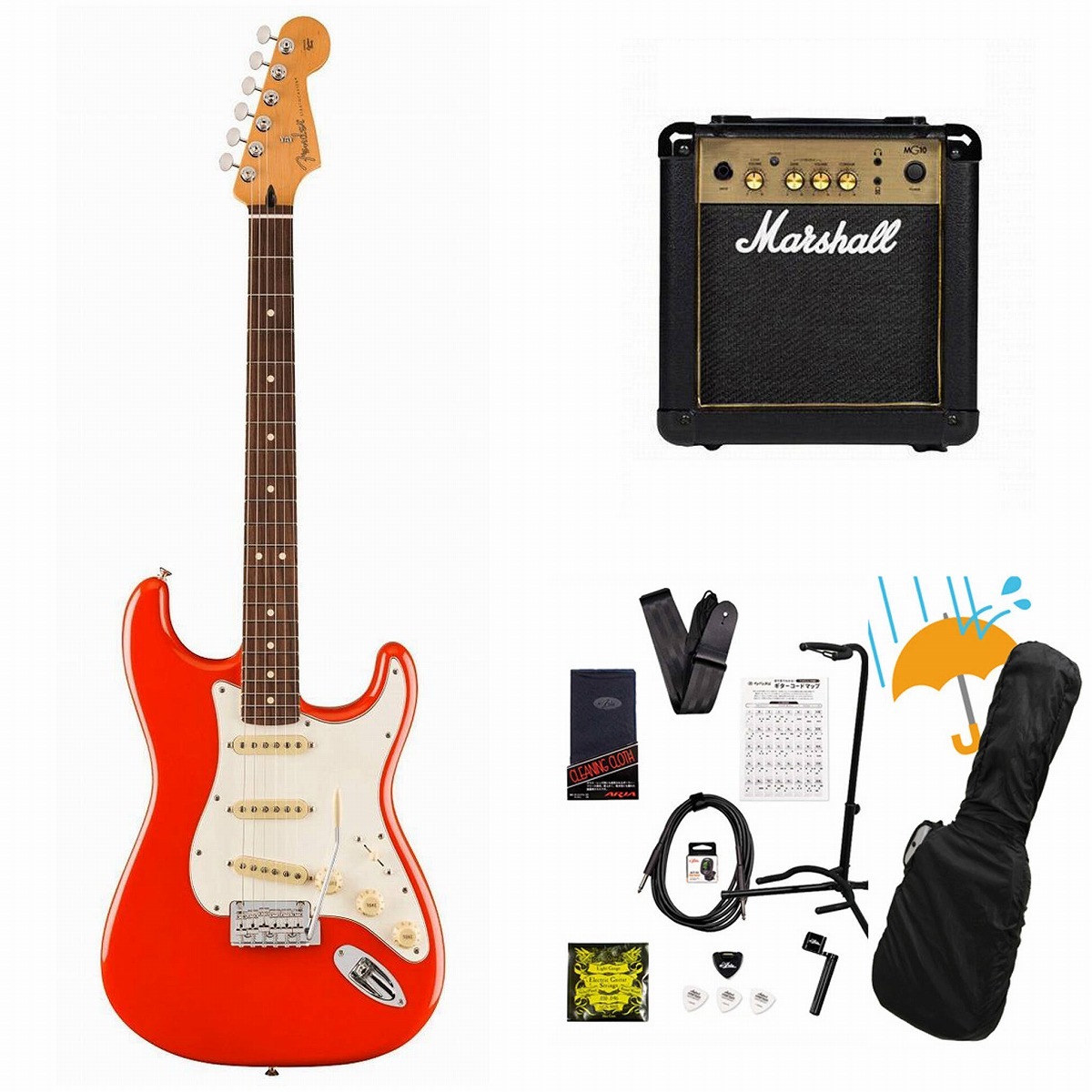 Fender / Player II Stratocaster Rosewood FB Coral Red エレキギター Marshall MG10アンプ付属エレキギター初心者セットR