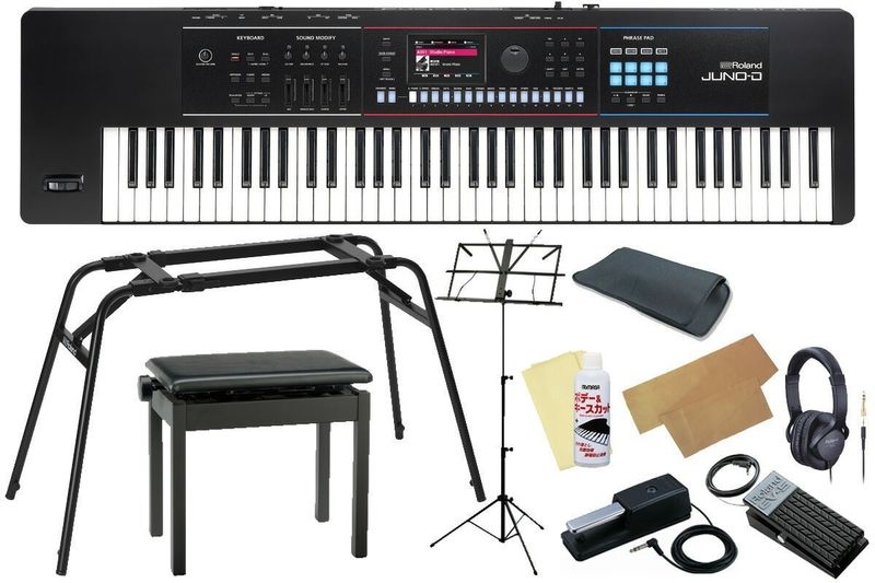Roland JUNO-D7 シンセサイザー 本体 電源アダプター付 Roland / JUNO-D7[自宅で練習スタートセット！]ベロシティー対応 76鍵