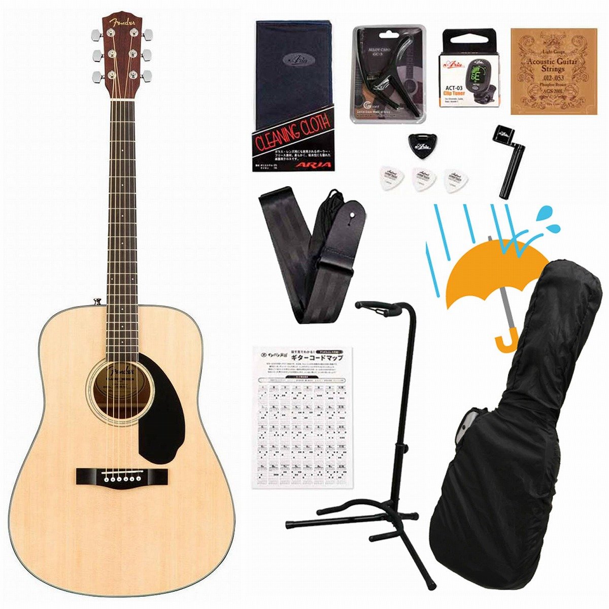 Fender アコースティックギター CD-60S ケース付き Amazon | Fender CD-60 ドレッドノート アコースティックギター