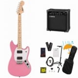 Squier by Fender / Sonic Mustang HH Maple FB WH PG Flash Pink