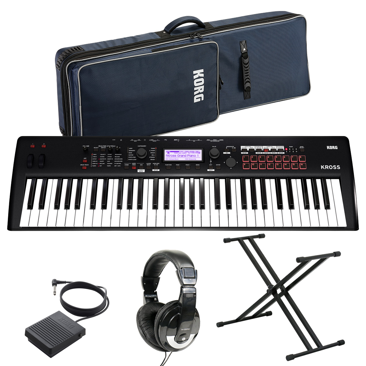 KORG KROSS2-61-MB 61鍵キーボードシンセサイザー 新品同様 KORG コルグ / KROSS2-61 MB マットブラック【オプションセット