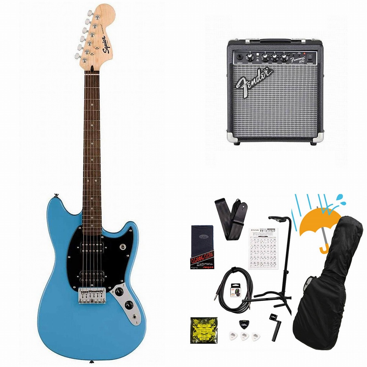 Squier by Fender / Sonic Mustang HH Laurel FB BK PG California