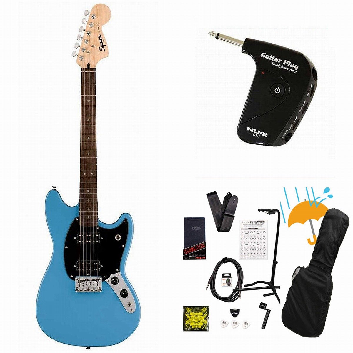 Squier by Fender / Sonic Mustang HH Laurel FB BK PG California