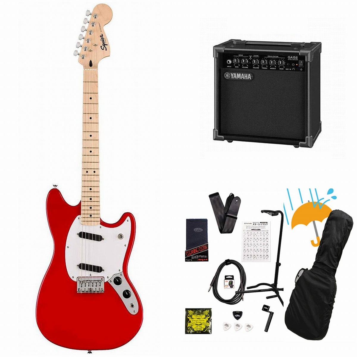 Squier by Fender / Sonic Mustang Maple FB WH PG Torino Red YAMAHA