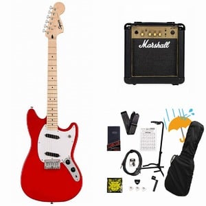 Squier by Fender / Sonic Mustang Maple FB WH PG Torino Red Marshall MG10アンプ付属エレキギター初心者セットR
