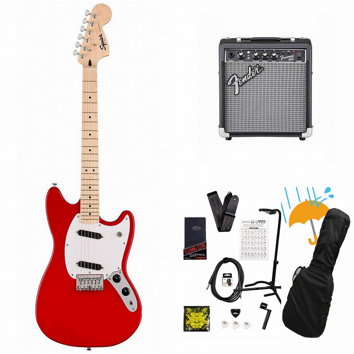 Squier by Fender / Sonic Mustang Maple FB WH PG Torino Red Fender