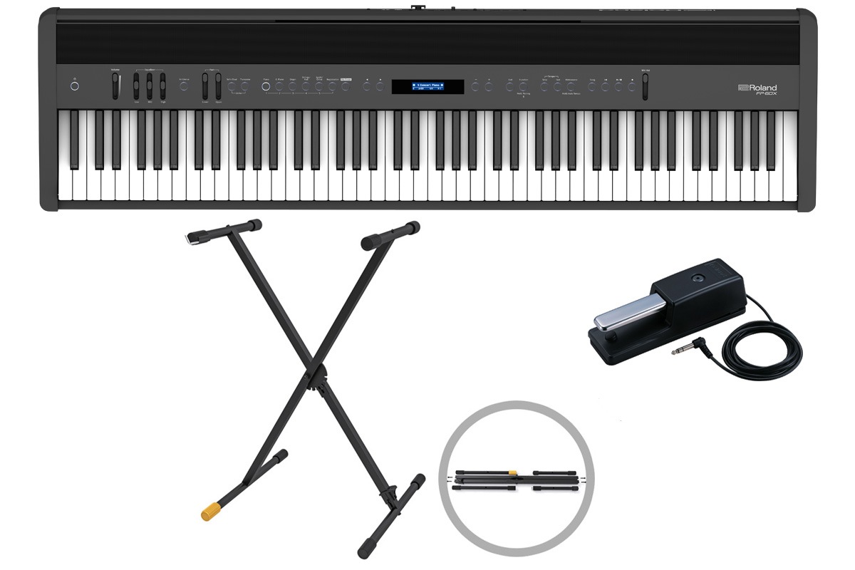 ROLAND電子ピアノFP-60X 専用スタンド付 Roland ローランド / FP-60X BK【Xスタンド KS100B セット！】ブラック