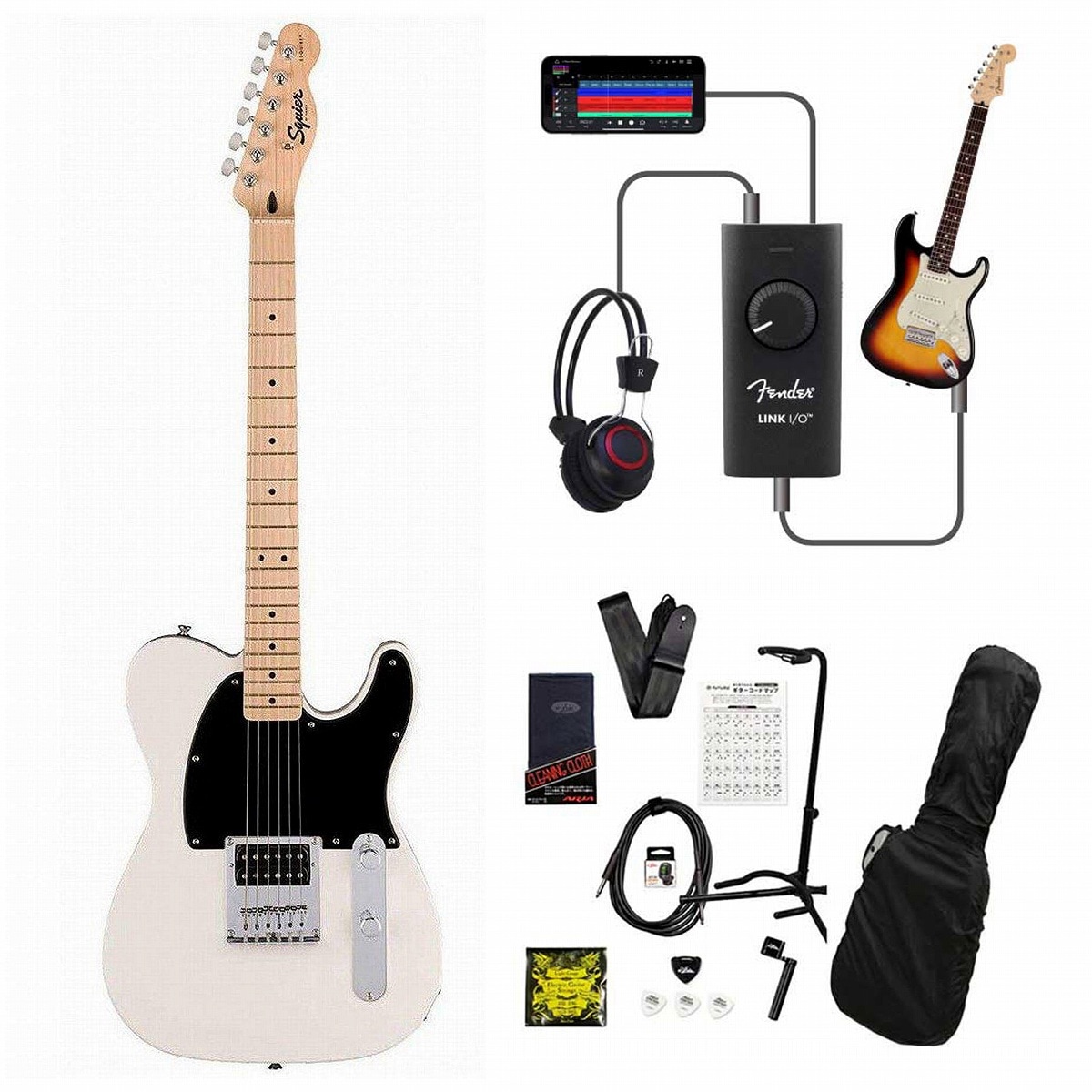 Squier / Sonic Esquire H Maple Fingerboard Black Pickguard Arctic