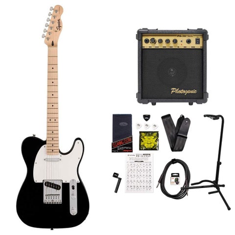 Squier by Fender / Sonic Telecaster Maple FB WH PG Black PG-10アンプ付属エレキギター初心者セットR