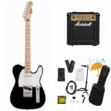 Squier / Sonic Telecaster Maple Fingerboard White Pickguard Black
