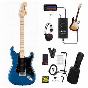 Squier / Affinity Series Stratocaster Maple Fingerboard Black Pickguard Lake Placid Blue  録音＆セッションで上達！Fender Link I/O付き13点セット