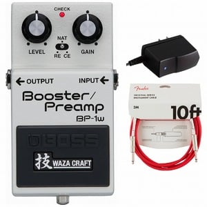 BOSS BP-1w ➕メーカー純正電源PSA-100s2 BOSS / BP-1W Booster/Preamp ブースター 純正アダプターPSA-100S2+