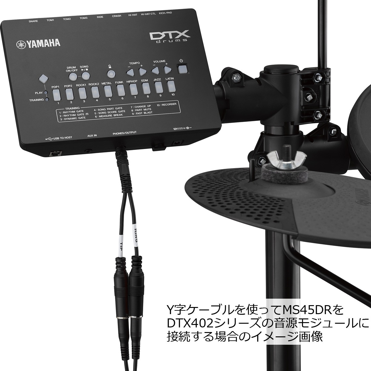 YAMAHA / MS45DR 電子ドラム用モニタースピーカー Y字ケーブル付き