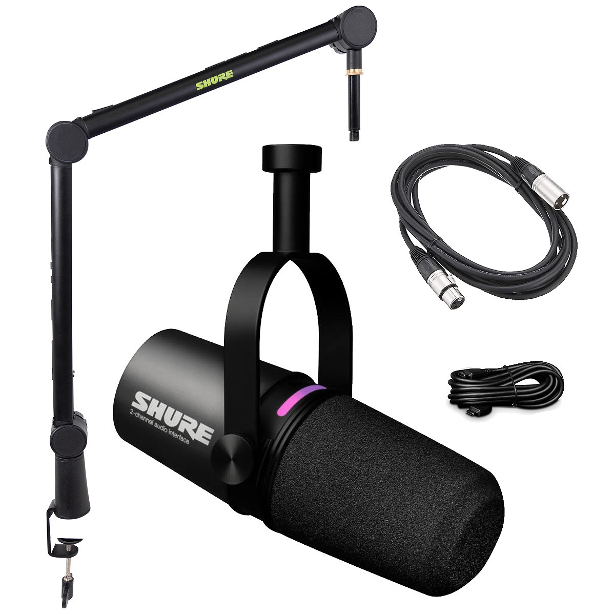 【美品】SHURE MV7X 【マイクアーム ケーブルセット】 SHURE（シュア） シュア / MV7X スタジオマイクロフォン アーム