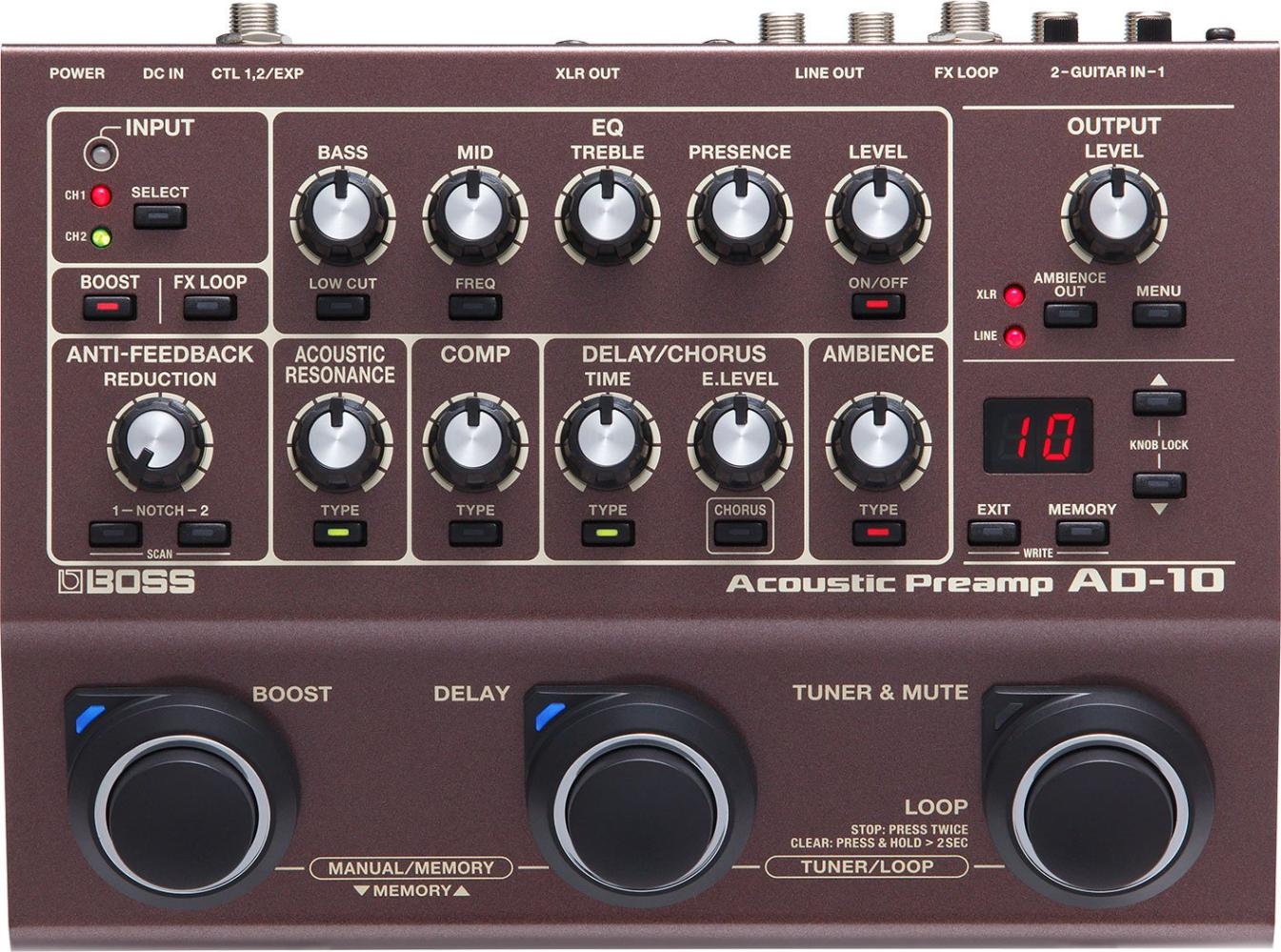 値下げ！BOSS AD-10 Acoustic Preamp プリアンプ Boss AD-10 Acoustic Preamp & FX – Thomann België 配信機器・PA機器・レコーディング機器