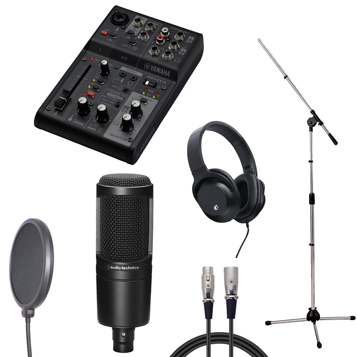 配信機材セット AT2020 マイク YAMAHA AG03 本格的配信 配信セット