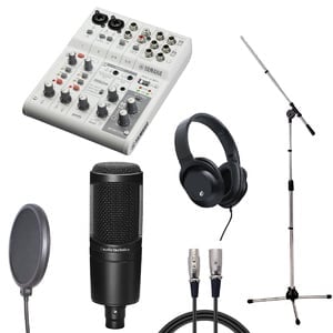 配信機器・PA機器・レコーディング機器 audio-technica AT2020+Yamaha AG06 MK2 YAMAHA / AG06 MK2 WH × audio-technica AT2020 【配信/レコーディング