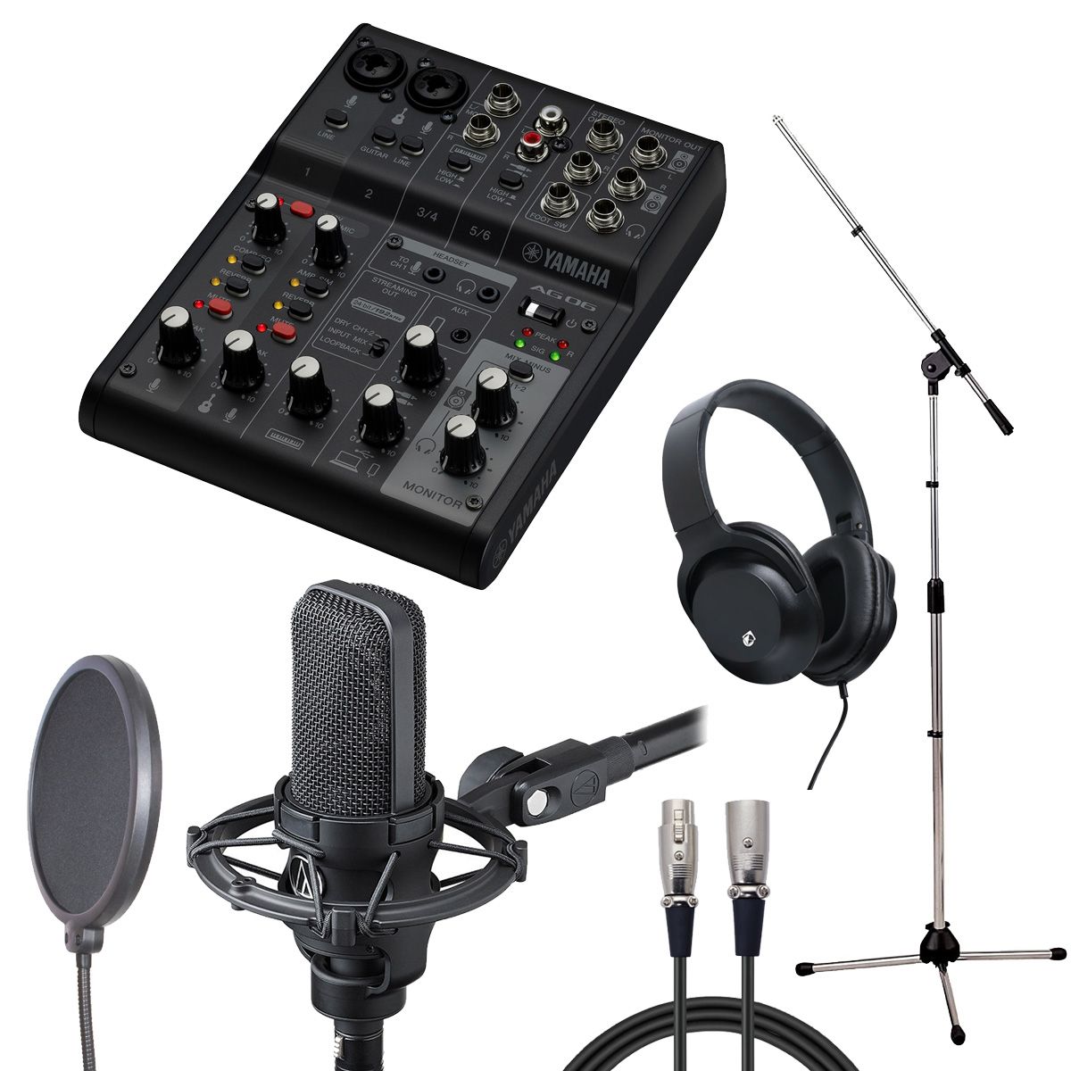 AT4040とAG03 MK2のセット YAMAHA / AG06 MK2 BK × audio-technica AT4040 【配信/レコーディング