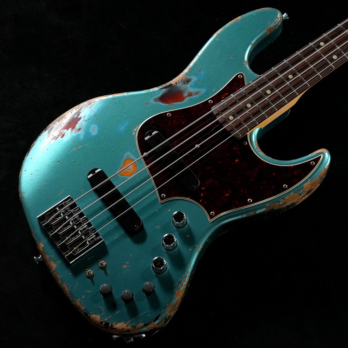 Xotic XJ-1T 4st Ocean Turquoise over 3Tone Burst MH Heavy Aged