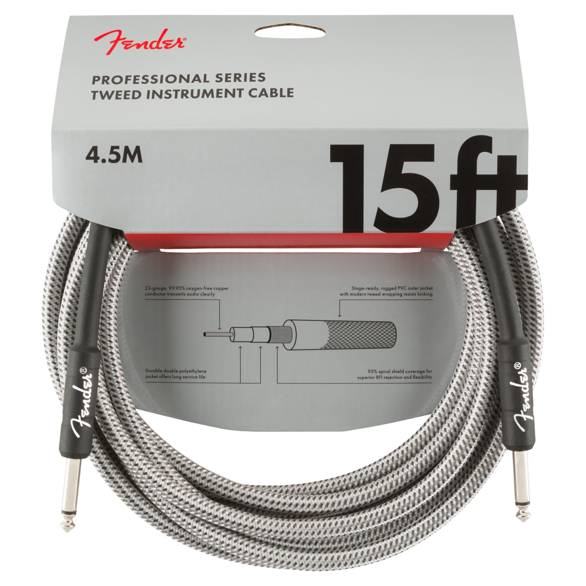 Fender / Professional Series Tweed Instrument Cables ギターケーブルシールド 約4.5m