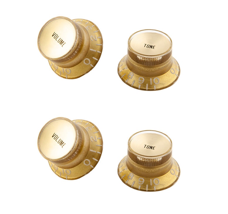 Gibson / PRMK-030 Top Hat Style Knobs Gold Metal Gold