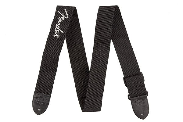 Fender / Polyester BK/WH F LOGO ギターストラップ 【横浜店】