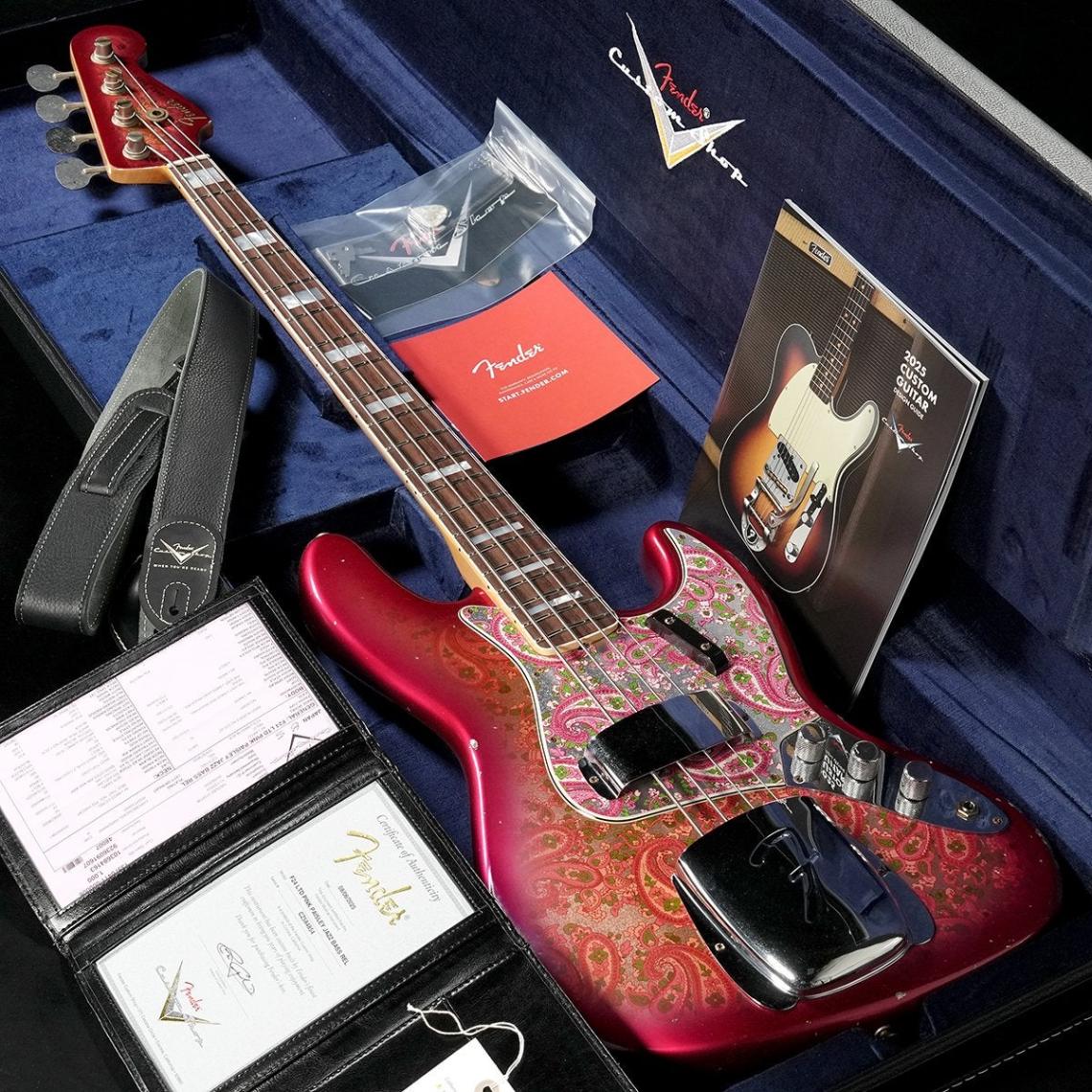 新品未使用　Rady ピンクペイズリー柄 刺繍 Fender Custom Shop / Limited Edition Jazz Bass Relic Pink Paisley