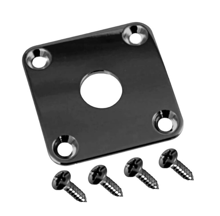 ALLPARTS / 6528 Gotoh Square Jackplate for Les Paul Black/Metal