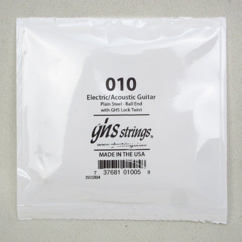 GHS / Electric or Acoustic Plain Steel Strings .010 バラ弦 【横浜店】