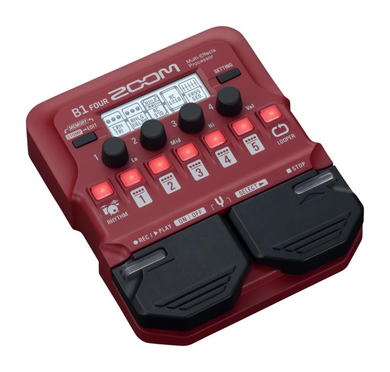 【無償オンラインユーザー登録で安心の3年間製品保証】ZOOM / B1 FOUR Bass Multi-Effects Processor ベース用 電池駆動可能 リズム/ルーパー機能搭載