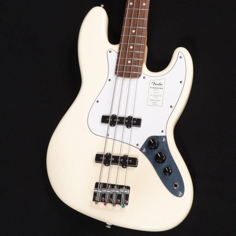 オリンピックホワイトレリック仕様ジャズベース 下地は3トーンサンバースト Fender / Standard Jazz Bass Laurel Fingerboard White Pickguard