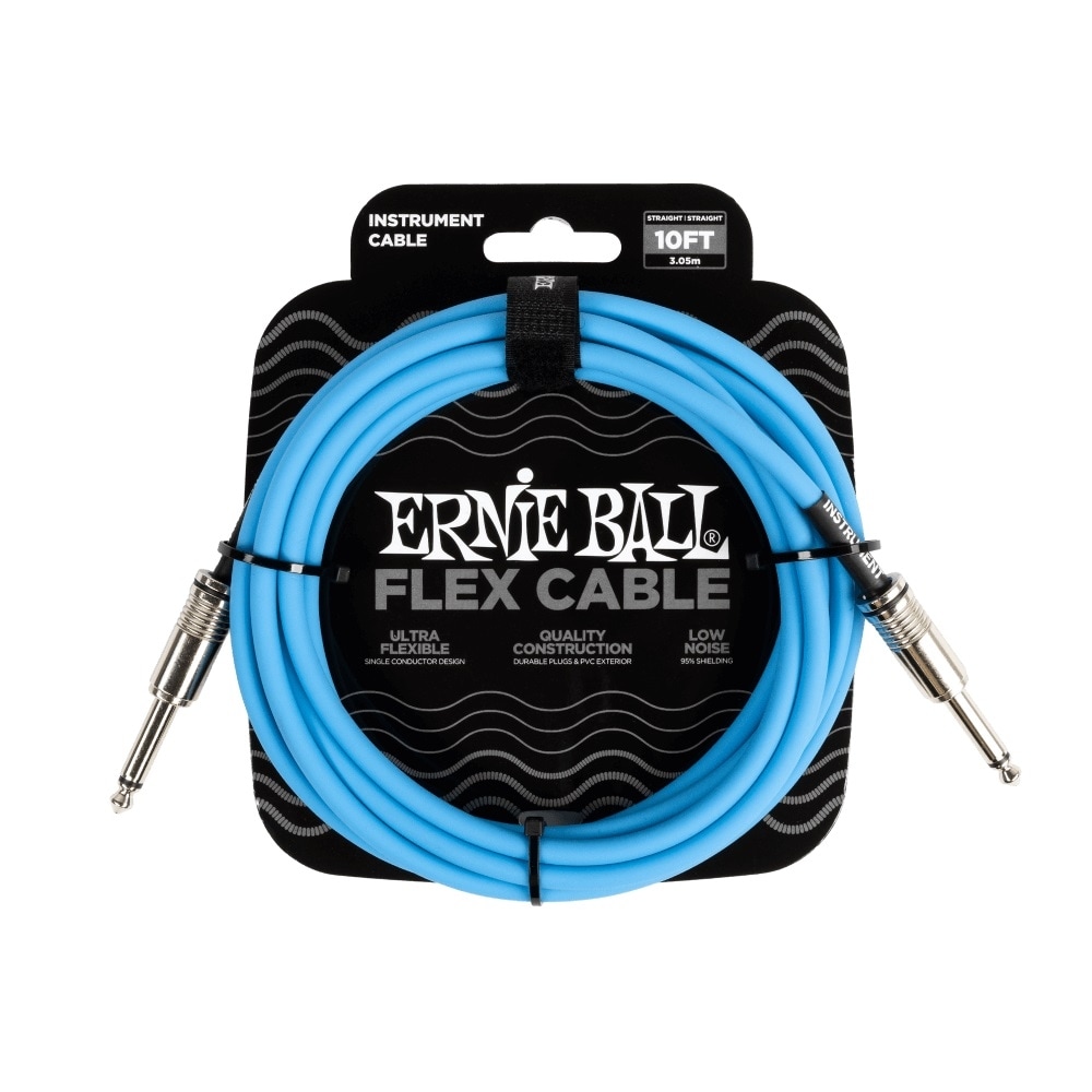 ERNIE BALL / EB6412 FLEX CABLE 10FT BL S/S ギターシールドケーブル 【福岡店】