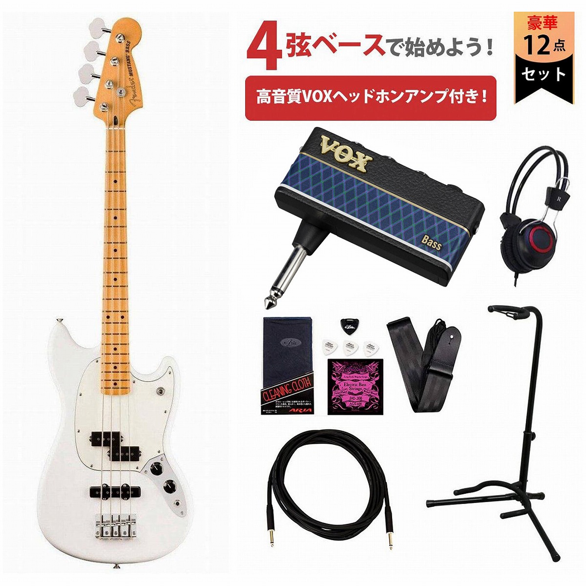 Fender / Player II Mustang Bass PJ Maple FB Polar White VOX