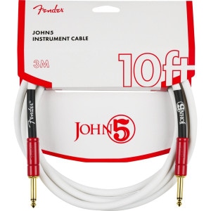 《WEBSHOPクリアランスセール》Fender / John 5 10 Feet Instrument Cable White/Red [ギターケーブル][約3ｍ]