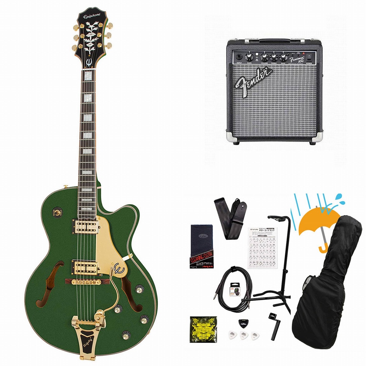 Epiphone / Emperor Swingster Forest Green Metallic Fender 10W