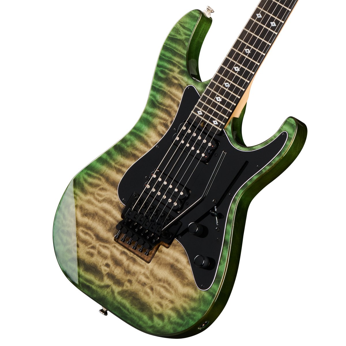 クレイマー Kramer エレキギター ストラトキャスター グリーン 美品 Kramer / Volante Quilt HHFR Ultramarine Burst クレイマー