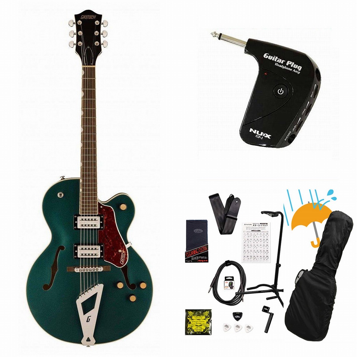 Gretsch/G2420 Streamliner HollowBody withChromatic II Broad’Tron BT-3S PickupsCadillacGreen GP-1アンプ付属エレキギター初心者セットR