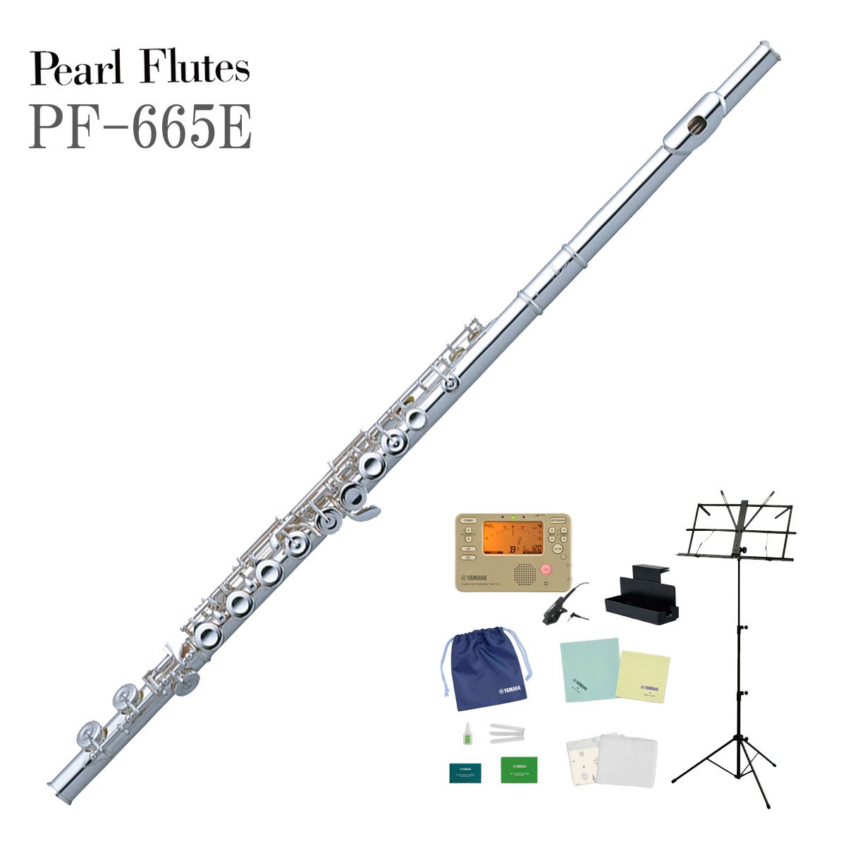 Pearl / PF-665E パール フルート 頭部管銀製 未展示保管の新品 全部