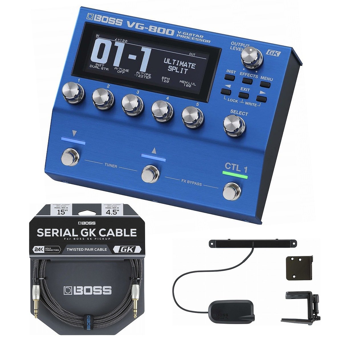 BOSS / VG-800 V-Guitar Processor + GK-5Bピックアップ(ベース用) +
