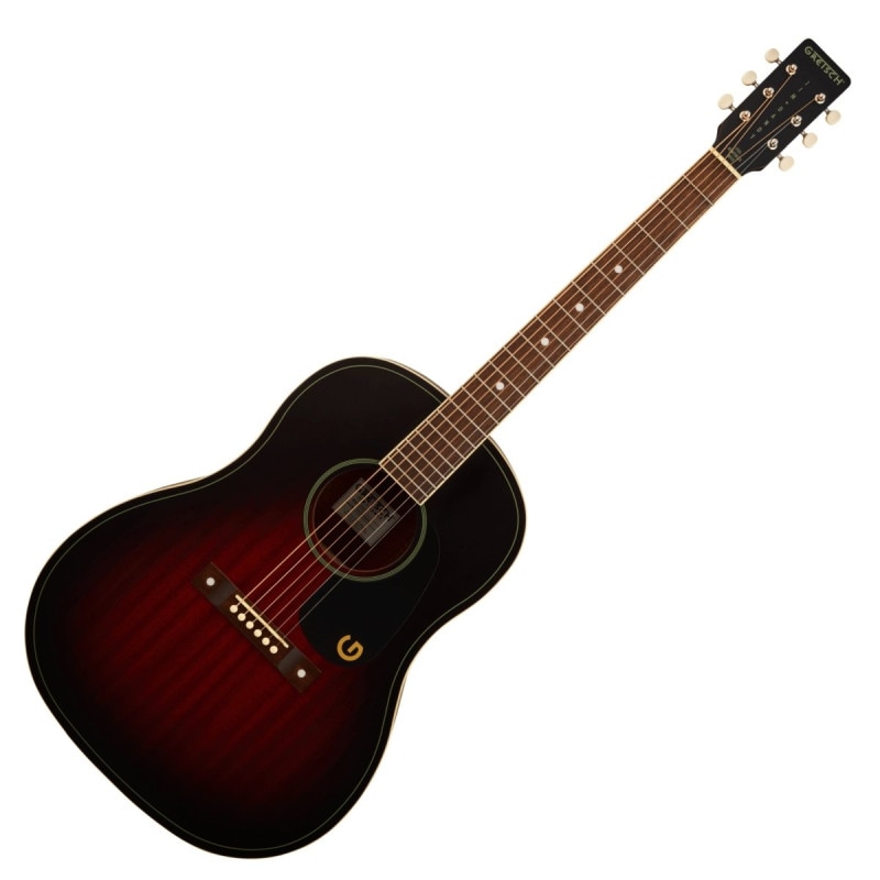 《WEBSHOPクリアランスセール》Gretsch / Jim Dandy Dreadnought Walnut Fingerboard Black Pickguard Deep Cherry Burst グレッチ