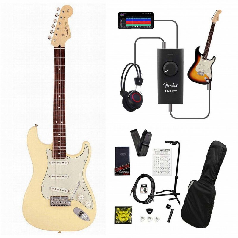Fender / Made in Japan Junior Collection Stratocaster Rosewood FB Satin VWhite [ショート]  録音＆セッションで上達！Fender Link I/O付き13点セット