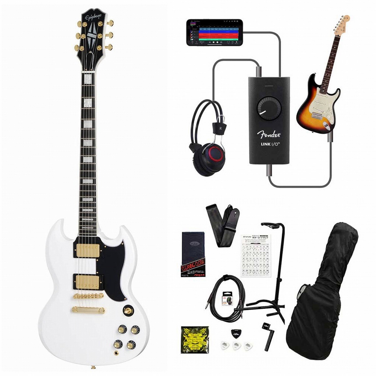【11369】Epiphone SG Inspired by Gibson 白 Epiphone / Inspired by Gibson SG Custom Alpine White 録音