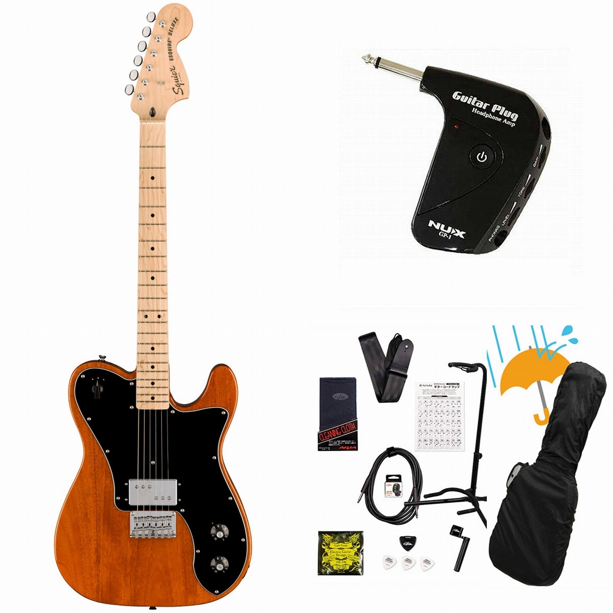 新品Squier Paranormal Esquire Deluxe Squier by Fender / Paranormal Esquire Deluxe Maple FB Black PG
