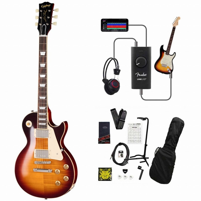 Epiphone / Inspired by Gibson Custom 1959 Les Paul Standard Reissue Washed Bourbon Burst 録音＆セッションで上達！Fender Link I/O付き13点セット