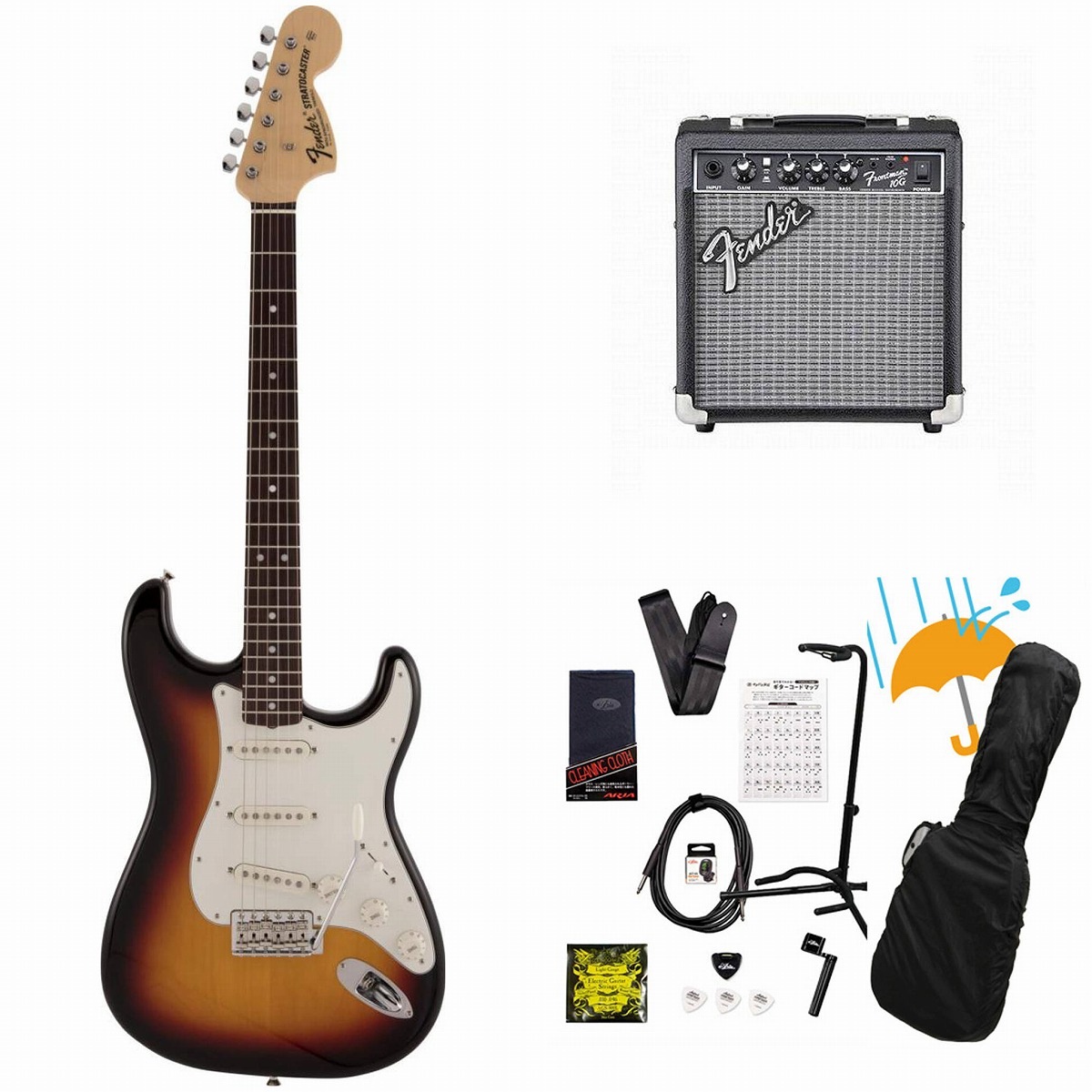 Fender / Made in Japan Traditional Late 60s Stratocaster Rosewood FB 3-Color Sunburst［新品特価品］ Fender 10Wアンプ付属エレキギター初心者セットR