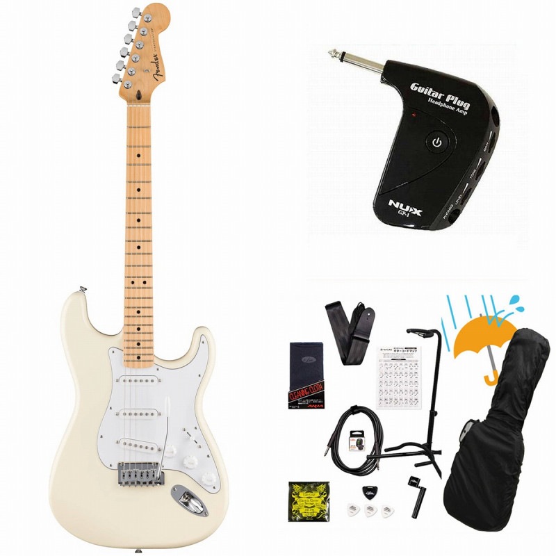 Fender / Standard Stratocaster Maple Fingerboard White Pickguard Olympic White フェンダー GP-1アンプ付属エレキギター初心者セットR