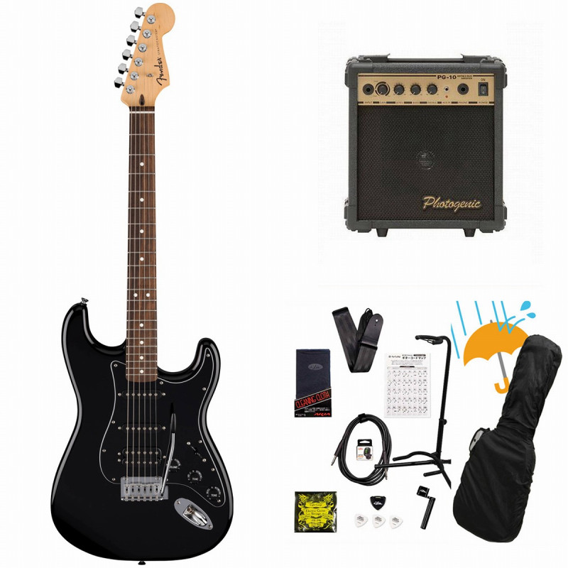 Fender / Standard Stratocaster HSS Laurel Fingerboard Black Pickguard Black フェンダー PG-10アンプ付属エレキギター初心者セットR