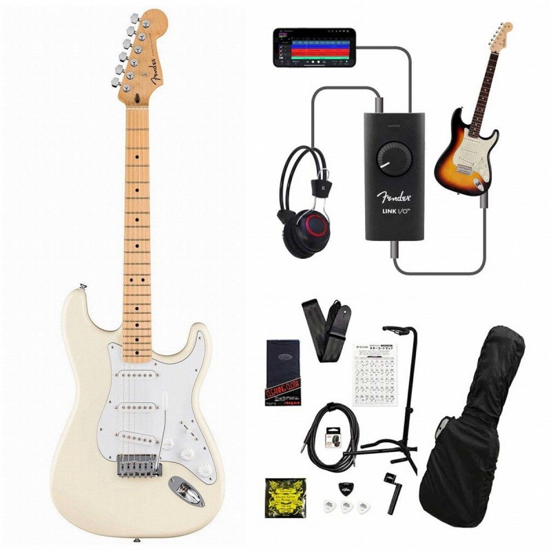 Fender / Standard Stratocaster Maple Fingerboard White Pickguard Olympic White   録音＆セッションで上達！Fender Link I/O付き13点セット